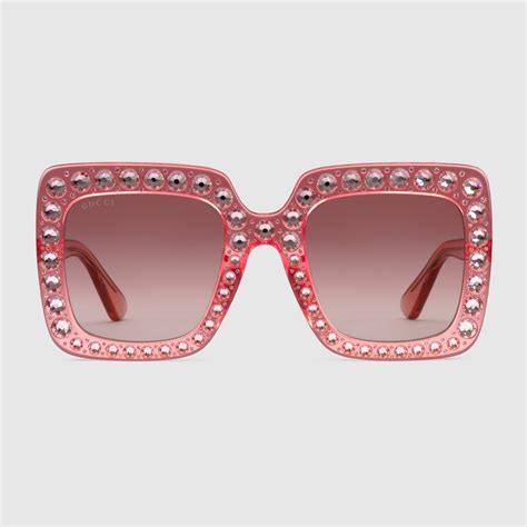 gucci swarovski crystal sunglasses|gucci oversized square acetate sunglasses.